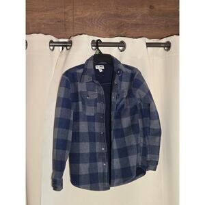 COPPER Boys Sherpa-Lined Wool Blend Shirt Jacket Warm Flannel L- 14/16